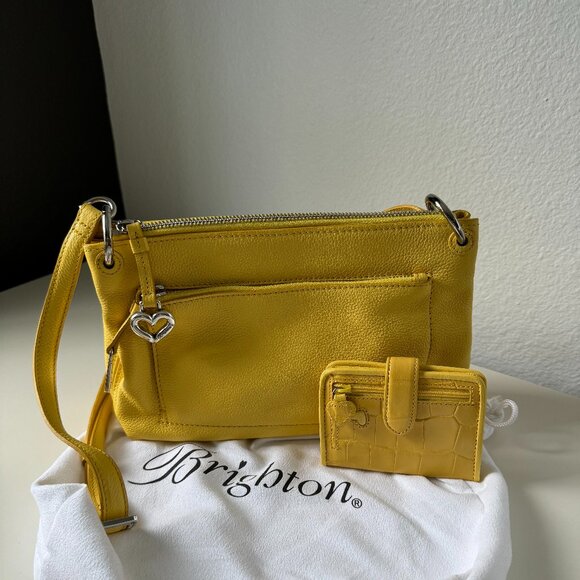 Brighton Handbags - Brighton - Yellow leather purse with matching wallet